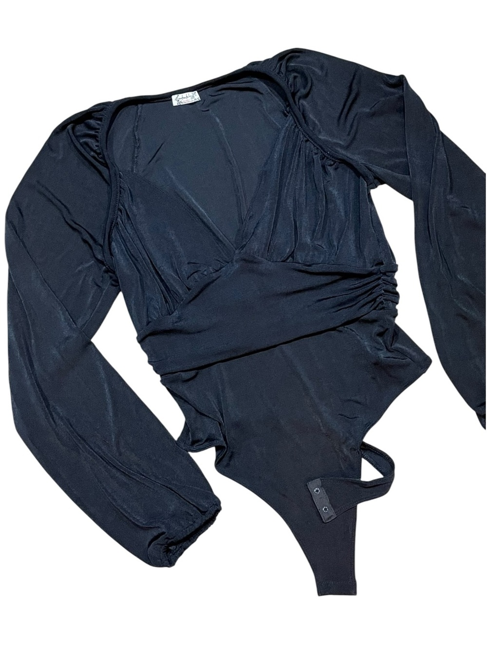 Intimately Free People Black Bodysuit Long Sleeve Women's Large